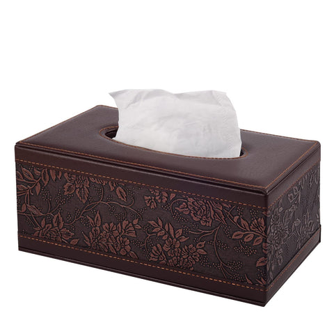 PU Leather Tissue Box Cover Kleenex Box Holder Rectangle Tissue Organizer with Magnetic Bottom,Decorative Napkin Caddy for Vanity In Australia - Darrahopens
