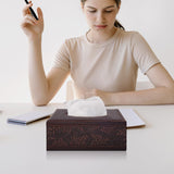 PU Leather Tissue Box Cover Kleenex Box Holder Rectangle Tissue Organizer with Magnetic Bottom,Decorative Napkin Caddy for Vanity In Australia - Darrahopens