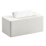 Tissue Box Cover Stylish PU Leather Rectangular Tissue Box Holder with Magnetic Bottom Cover for Bathroom Bedroom  (Cream-white) In Australia - Darrahopens