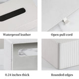 Tissue Box Cover Stylish PU Leather Rectangular Tissue Box Holder with Magnetic Bottom Cover for Bathroom Bedroom  (Cream-white) In Australia - Darrahopens