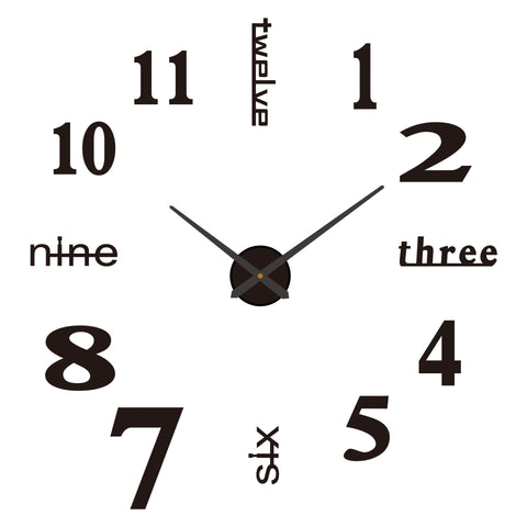 Large Home Decor Office 3D Wall Sticker Clocks
DIY Wall Clock Modern Large 3D Wall Clock Mirror Stickers Home Office Decor,Black