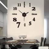 Large Home Decor Office 3D Wall Sticker Clocks
DIY Wall Clock Modern Large 3D Wall Clock Mirror Stickers Home Office Decor,Black