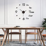 3D Wall Decal Decorative Clock,Black DIY Wall Clock for Bedroom Living Room Home Decorations,Easy to Assemble In Australia - Darrahopens