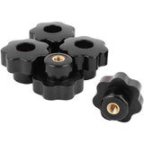 5pcs M6 X 31 mm Female Threaded 7 Lobes Through Hole Set-Up Knob Grip The screw design is for the easy to install  Black In Australia - Darrahopens