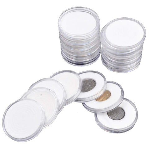 30 Pcs 30mm Coin Cases Capsules Holder Applied Clear Plastic Round Storage Box - ( Color : as shown )