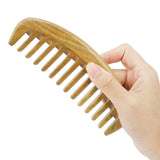 Handmade Natural Sandalwood Hair Combs - Anti-Static Sandalwood Scent Natural Hair Detangler Wooden Comb (Oval Wide Tooth)