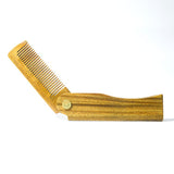 3PCS Folding Sandalwood Wooden Comb For Mens Hair,Beard,Mustache Styling Comb,Anti-Static Pocket Sandal Wood Comb for Every Day