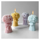 3D Love Heart with Bow Bouquet Rose Candle Silicone Mold DIY Flower Soap Plaster Epoxy Making Handmade Chocolate Baking 2pes In Australia - Darrahopens