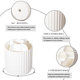 Makeup Brush Holder Organizer 360°Rotating Make Up Brushes Container for Vanity, Spinning Cosmetics Storage Cup Pen Holder, White