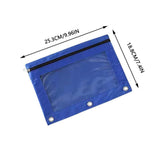 Pencil Pouch,Three-hole Pencil Case Single Zipper Transparent PVC Document Storage Bag,Large Capacity Pencil Pouch with (Blue) In Australia - Darrahopens