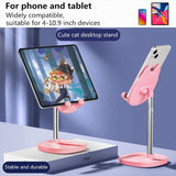 Cute Cat Phone Stand, Cat Head Cell Phone Holder for Desk,Angle&Height Adjustable Compatible with All ,-Pink