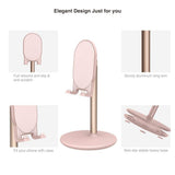 Phone Stand for Desk, Adjustable Cell Phone Holder for Desk, Compatible with 4"-12.9" Phones/Tablet/Switch (Pink)