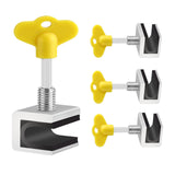 4 Sets Sliding Window Locks, Window Stoppers for Vertical & Horizontal Slide Door, Adjustable Security Locks for Patio  YELLOW