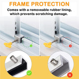 4 Sets Sliding Window Locks, Window Stoppers for Vertical & Horizontal Slide Door, Adjustable Security Locks for Patio  YELLOW