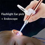 LED FlashLight Earpick Ear Cleaner Endoscope Spoon Cleaning Ear Curette Light Spoon with Magnifier Ear Wax Removal