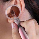 LED FlashLight Earpick Ear Cleaner Endoscope Spoon Cleaning Ear Curette Light Spoon with Magnifier Ear Wax Removal