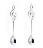 Spoons 6-Pack Creative Cute Teaspoons Stainless Steel Staff Musical Notation Shaped Coffee Spoons by (silver-music note)
