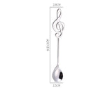 Spoons 6-Pack Creative Cute Teaspoons Stainless Steel Staff Musical Notation Shaped Coffee Spoons by (silver-music note)