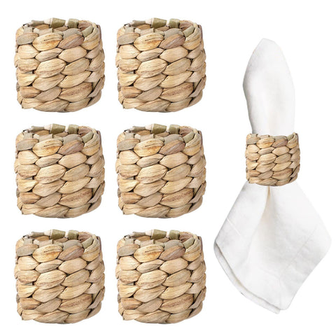 Hand-Woven Napkin Rings for Table Decor, Fall Rustic Napkin Rings, Napkin Holder Buckles for Holiday Party, Easter, Birthday 6pes In Australia - Darrahopens