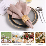 Hand-Woven Napkin Rings for Table Decor, Fall Rustic Napkin Rings, Napkin Holder Buckles for Holiday Party, Easter, Birthday 6pes In Australia - Darrahopens