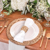 Hand-Woven Napkin Rings for Table Decor, Fall Rustic Napkin Rings, Napkin Holder Buckles for Holiday Party, Easter, Birthday 6pes In Australia - Darrahopens