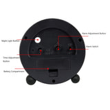 Alarm Clock, Alarm Clock for Kids, 4.3 Inch Analog Alarm Clock with Night Light Black Small Modern Silent Non Ticking Desk Clock