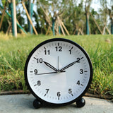 Alarm Clock, Alarm Clock for Kids, 4.3 Inch Analog Alarm Clock with Night Light Black Small Modern Silent Non Ticking Desk Clock