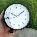 Alarm Clock, Alarm Clock for Kids, 4.3 Inch Analog Alarm Clock with Night Light Black Small Modern Silent Non Ticking Desk Clock