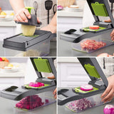 Vegetable Chopper Slicer Cutter Chopper and Grater 12 in 1 Vegetable Slicer Cheese Slicer Onion Chopper Gray In Australia - Darrahopens