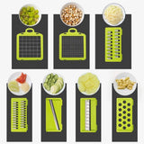 Vegetable Chopper Slicer Cutter Chopper and Grater 12 in 1 Vegetable Slicer Cheese Slicer Onion Chopper Gray