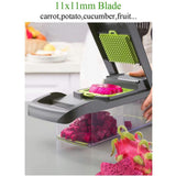 Vegetable Chopper Slicer Cutter Chopper and Grater 12 in 1 Vegetable Slicer Cheese Slicer Onion Chopper Gray