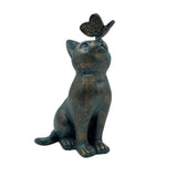 Garden Decor Statues,Cat Figurines Gifts with Butterfly,8" Scarecrow for Garden - for Indoor Outdoor Home Or Office,Garden Statues