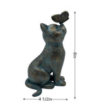 Garden Decor Statues,Cat Figurines Gifts with Butterfly,8" Scarecrow for Garden - for Indoor Outdoor Home Or Office,Garden Statues