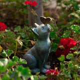 Garden Decor Statues,Cat Figurines Gifts with Butterfly,8" Scarecrow for Garden - for Indoor Outdoor Home Or Office,Garden Statues