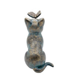 Garden Decor Statues,Cat Figurines Gifts with Butterfly,8" Scarecrow for Garden - for Indoor Outdoor Home Or Office,Garden Statues