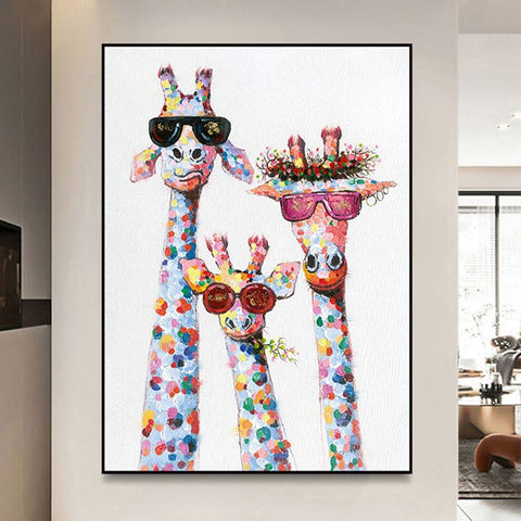 Cartoon Giraffes Contemporary Abstract Wall Art Puzzle, Ready-to-Hang Wall Decoration for Home and Office, Gift for Housewarming In Australia - Darrahopens