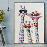Cartoon Giraffes Contemporary Abstract Wall Art Puzzle, Ready-to-Hang Wall Decoration for Home and Office, Gift for Housewarming In Australia - Darrahopens