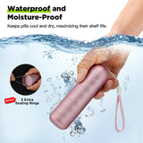 Metal Moisture Proof Weekly Pill Organizer Travel Hiking 7 Day Pill Box Case Waterproof and Large Compartment to Hold Pills