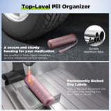 Metal Moisture Proof Weekly Pill Organizer Travel Hiking 7 Day Pill Box Case Waterproof and Large Compartment to Hold Pills