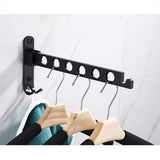 Wall-Mounted, Space Aluminum Surface polishing Treatment, Base 90° Folding Clothes Hook, with Rocker Bracket, Used in Laundry