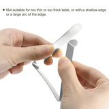 Stainless Steel Holder for Home Restaurant Banquet Outdoor Picnic Table Cloth Fixing, Silver Tone 4 Pcs