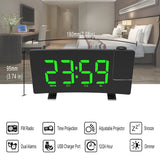 Projection Alarm Clocks for Bedrooms with Radio, USB Charging Port, Auto Dimmer,  Dual Alarm Clock for Heavy( Color : Green Text ) In Australia - Darrahopens
