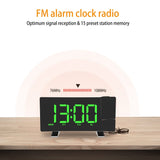 Projection Alarm Clocks for Bedrooms with Radio, USB Charging Port, Auto Dimmer,  Dual Alarm Clock for Heavy( Color : Green Text )