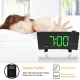 Projection Alarm Clocks for Bedrooms with Radio, USB Charging Port, Auto Dimmer,  Dual Alarm Clock for Heavy( Color : Green Text )