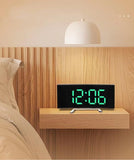 Digital Table, Electronic Number Desktop Alarm, LED Screen Curved Dimmable Mirror for Kids Bedroom (Color : Green) In Australia - Darrahopens