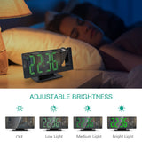 Projection Alarm Clock, LED Electronic Alarm Clock,Mirror Desk Alarm Clock with Temperature, Adjustable Brightness
