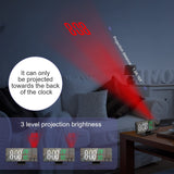 Projection Alarm Clock, Alarm Clock Projection on Ceiling Wall, 7.8" LED Mirror Digital Clock with 4 Adjustable Brightness