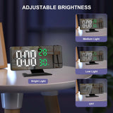 Projection Alarm Clock, Alarm Clock Projection on Ceiling Wall, 7.8" LED Mirror Digital Clock with 4 Adjustable Brightness