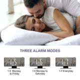 Projection Alarm Clock, Alarm Clock Projection on Ceiling Wall, 7.8" LED Mirror Digital Clock with 4 Adjustable Brightness