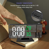 Projection Alarm Clock, Alarm Clock Projection on Ceiling Wall, 7.8" LED Mirror Digital Clock with 4 Adjustable Brightness